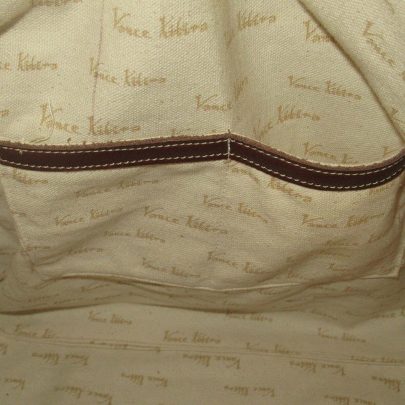 VANCE KITIRA NEW YORK Orange Canvas Leather Strap Crossbody Tote Handbag - Picture 9 of 9